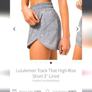 lululemon athletica Heather Lux Multi Black Athletic Shorts